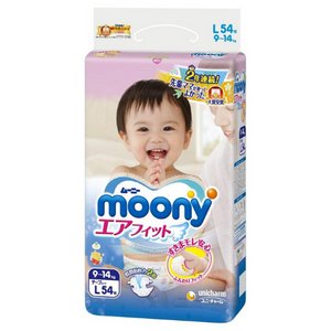Moony Diaper Large Size L54 Pieces (Standard Pack)
